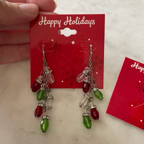 NWT- Holiday / Christmas Light Earrings and Bow Pin - Picture 2 of 6